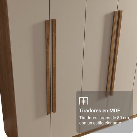 Closet Venus Marrón y Crema 216x217cm con Ocho Puertas y con Diecisiete Compartimientos - CLOSETS | Bylmo