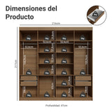 Closet Venus Marrón y Crema 216x217cm con Ocho Puertas y con Diecisiete Compartimientos - CLOSETS | Bylmo