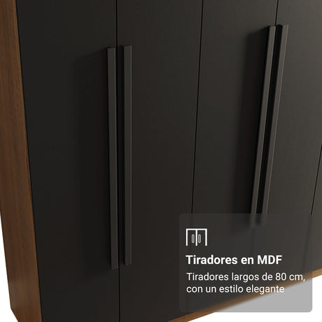 Closet Venus Marrón y Negro 216x217cm con Ocho Puertas y con Diecisiete Compartimientos - CLOSETS | Bylmo