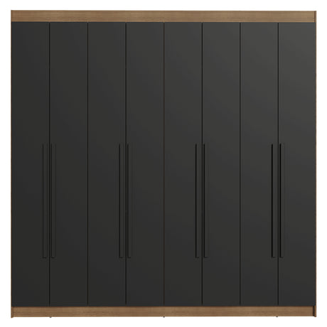 Closet Venus Marrón y Negro 216x217cm con Ocho Puertas y con Diecisiete Compartimientos - CLOSETS | Bylmo