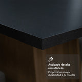 Juego de comedor Havana Negro y Marrón 136x76cm Rectangular de Cuatro Puestos con Cuatro Sillas - COMEDORES | Bylmo