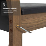 Juego de comedor Havana Negro y Marrón 136x76cm Rectangular de Cuatro Puestos con Cuatro Sillas - COMEDORES | Bylmo