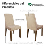 Juego de comedor Mile Marrón y Beige 110x76cm Circular de Cuatro Puestos con Cuatro Sillas - COMEDORES | Bylmo