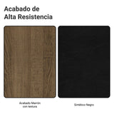 Juego de comedor Paula Marrón y Negro 110x76cm Circular de Cuatro Puestos con Cuatro Sillas - COMEDORES | Bylmo
