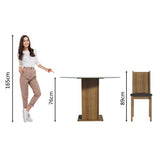 Juego de comedor Paula Marrón y Negro 110x76cm Circular de Cuatro Puestos con Cuatro Sillas - COMEDORES | Bylmo