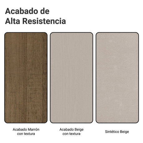 Juego de comedor Ana Marrón y Crema 110x76cm Circular de Cuatro Puestos con Cuatro Sillas - COMEDORES | Bylmo