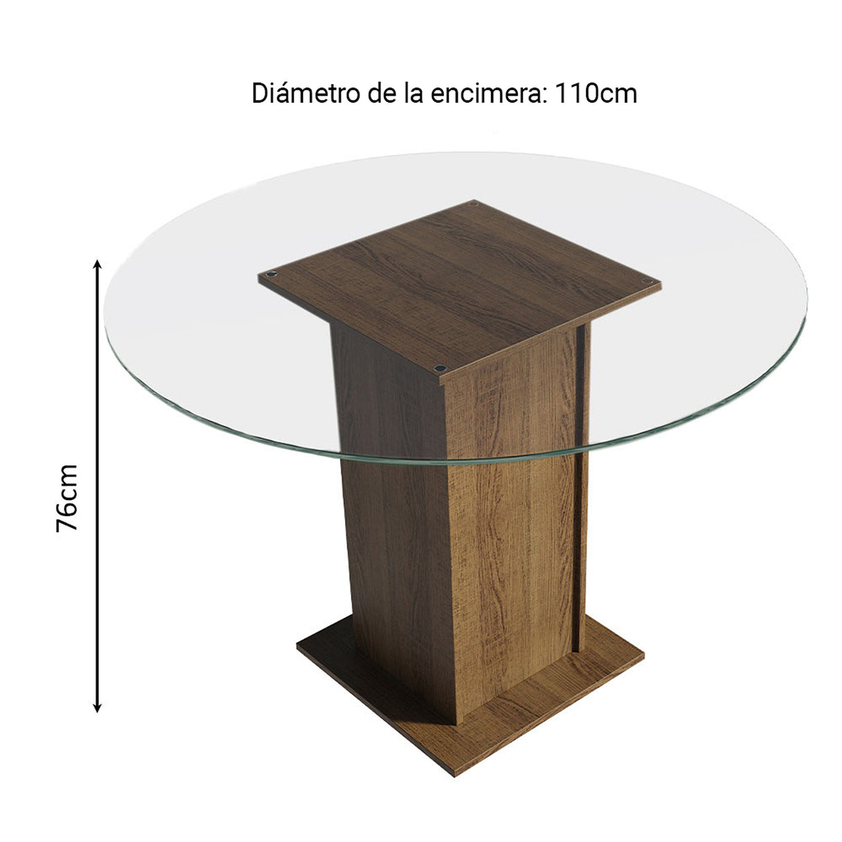 Juego de comedor Ana Marrón y Negro 110x76cm Circular de Cuatro Puestos con Cuatro Sillas - COMEDORES | Bylmo