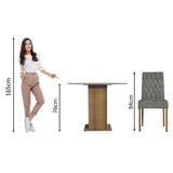 Juego de comedor Irene Marrón y Plata 110x76cm Rectangular de Cuatro Puestos con Cuatro Sillas - COMEDORES | Bylmo