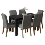 Juego de comedor Allegro Gris 136x76cm Rectangular de Seis Puestos con Seis Sillas - COMEDORES | Bylmo