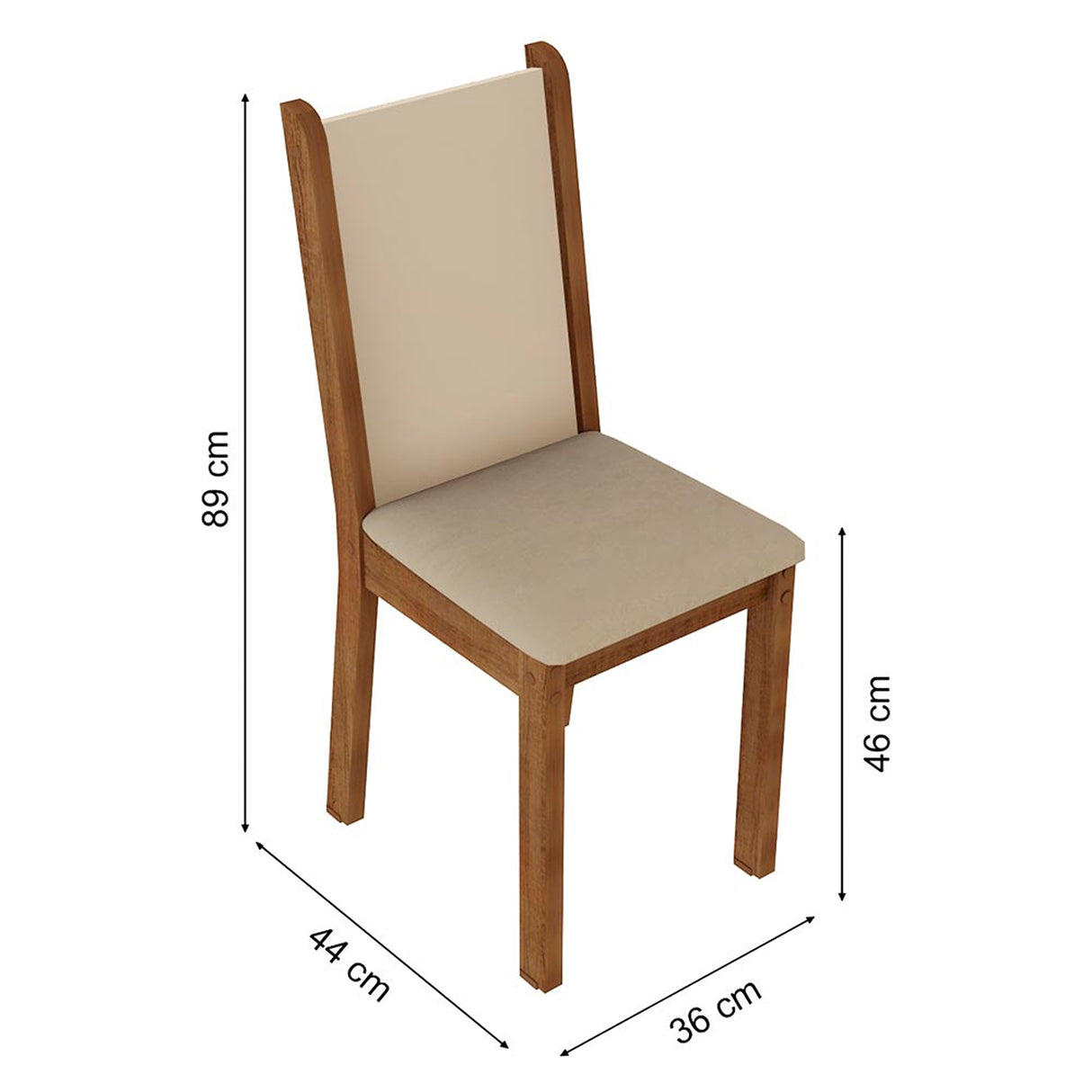 Juego de comedor Aline Marrón y Crema 90x76cm Cuadrado de Cuatro Puestos con Cuatro Sillas - COMEDORES | Bylmo