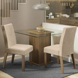 Juego de comedor Luli Marrón y Beige 80x77cm Cuadrado de Dos Puestos con Dos Sillas - COMEDORES | Bylmo