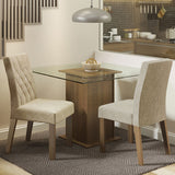 Juego de comedor Cica Marrón y Beige 80x77cm Cuadrado de Dos Puestos con Dos Sillas - COMEDORES | Bylmo