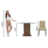 Juego de comedor Cica Marrón y Beige 80x77cm Cuadrado de Dos Puestos con Dos Sillas - COMEDORES | Bylmo