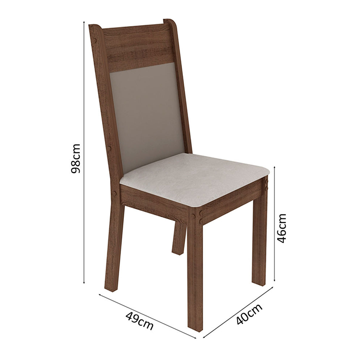 Juego de comedor Dallas Marrón y Crema 80x76cm Cuadrado de Cuatro Puestos con Cuatro Sillas - COMEDORES | Bylmo