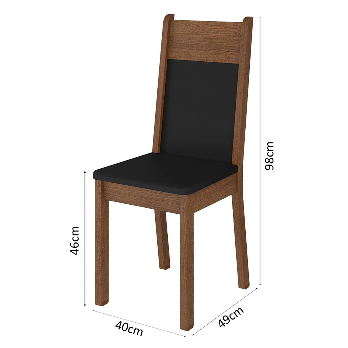 Juego de comedor Dallas Marrón y Negro 80x76cm Cuadrado de Cuatro Puestos con Cuatro Sillas - COMEDORES | Bylmo