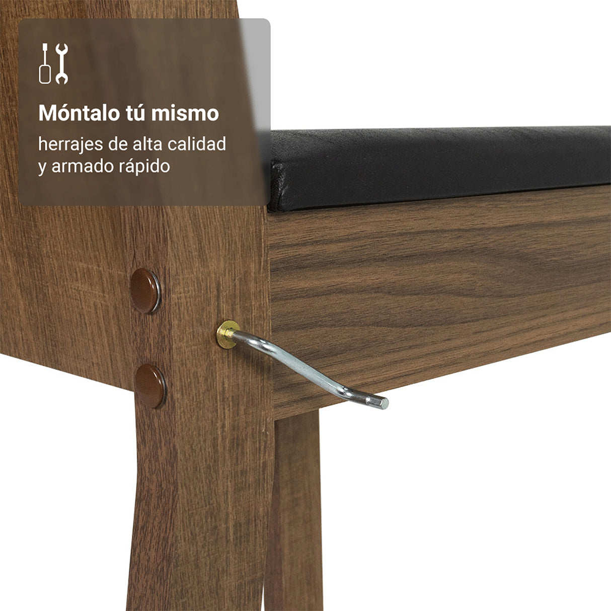 Juego de comedor Maya Marrón y Negro 80x77cm Cuadrado de Cuatro Puestos con Cuatro Sillas - COMEDORES | Bylmo