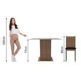 Juego de comedor Maya Marrón y Negro 80x77cm Cuadrado de Cuatro Puestos con Cuatro Sillas - COMEDORES | Bylmo