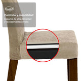 Juego de comedor Noemi Marrón y Beige 80x76cm Cuadrado de Cuatro Puestos con Cuatro Sillas - COMEDORES | Bylmo
