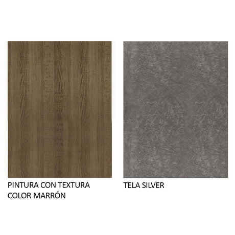 Juego de comedor Ivy Marrón y Plata 80x76cm Cuadrado de Cuatro Puestos con Cuatro Sillas - COMEDORES | Bylmo