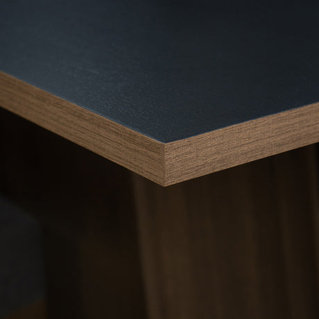 Juego de comedor April Negro y Marrón 180x78cm Rectangular de Cuatro Puestos con Cuatro Sillas - COMEDORES | Bylmo