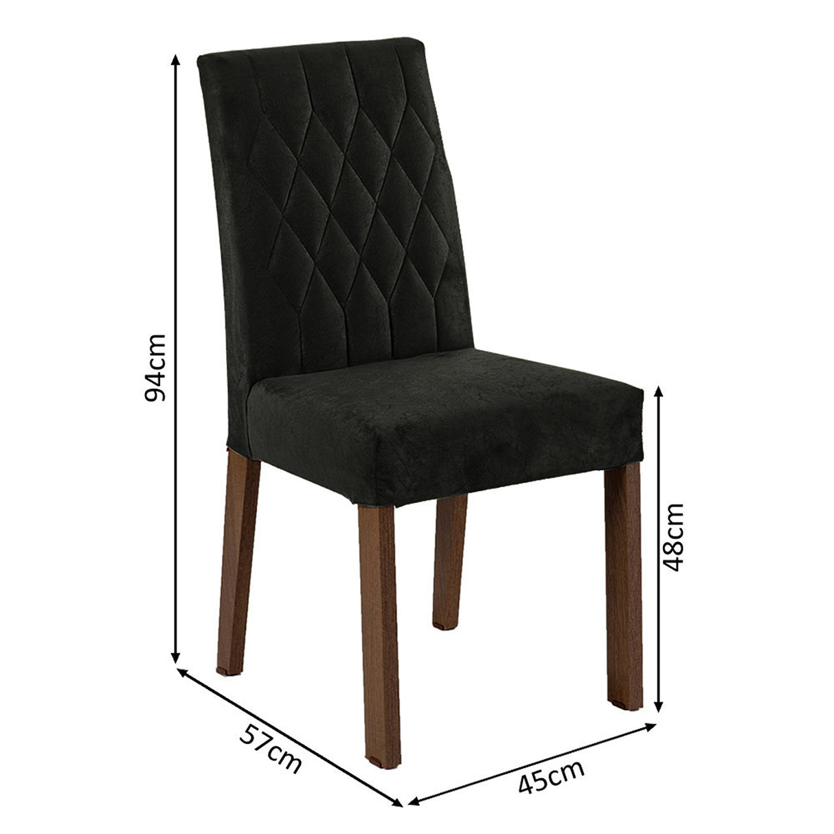 Juego de comedor Ruby Negro Oxford y Marrón 180x78cm Rectangular de Cuatro Puestos con Cuatro Sillas - COMEDORES | Bylmo