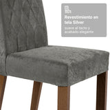 Juego de comedor Ruby Negro y Marrón 180x78cm Rectangular de Cuatro Puestos con Cuatro Sillas - COMEDORES | Bylmo