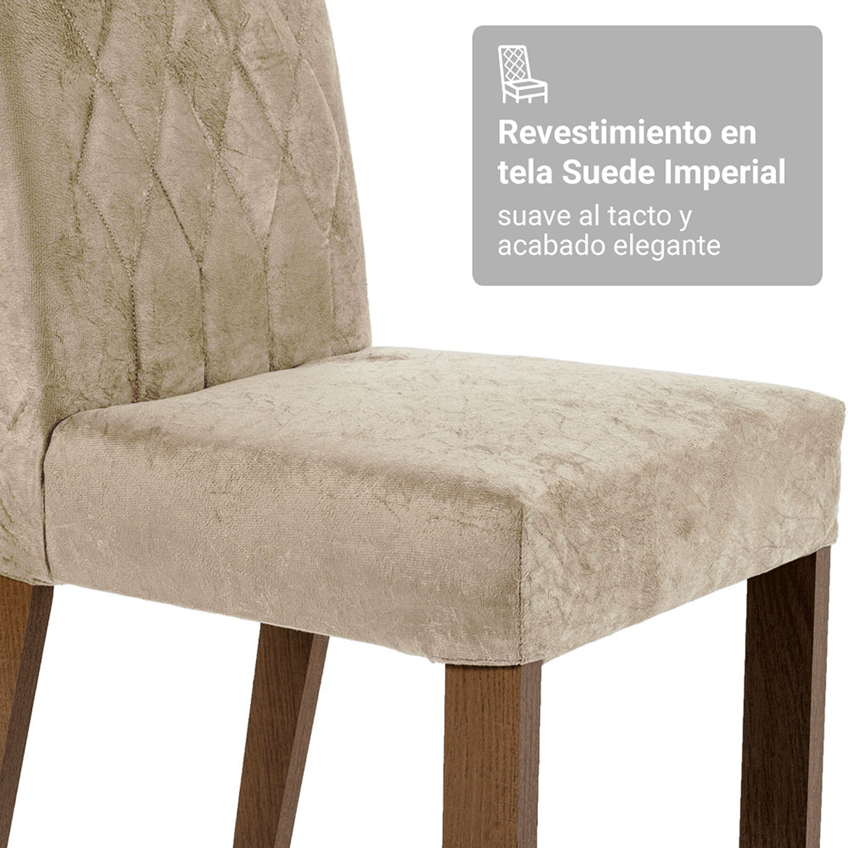 Juego de comedor Cannes Marrón y Crema 90x78cm Cuadrado de Cuatro Puestos con Cuatro Sillas - COMEDORES | Bylmo