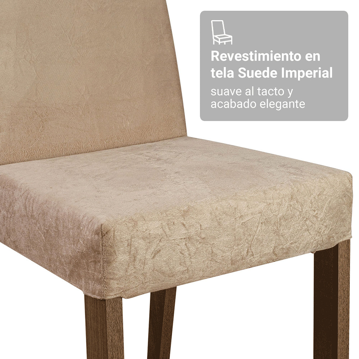 Juego de comedor Évora Marrón y Beige 160x78cm Rectangular de Cuatro Puestos con Cuatro Sillas - COMEDORES | Bylmo