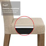 Juego de comedor Évora Marrón y Crema 160x78cm Rectangular de Cuatro Puestos con Cuatro Sillas - COMEDORES | Bylmo
