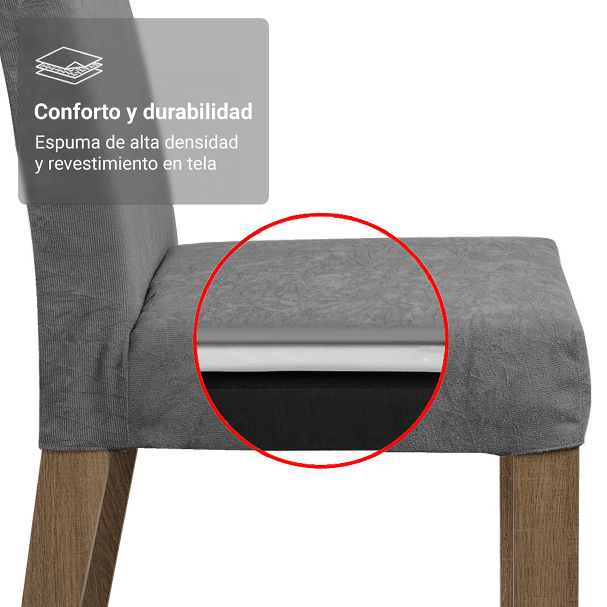 Juego de comedor Braga Marrón y Gris 160x78cm Rectangular de Cuatro Puestos con Cuatro Sillas - COMEDORES | Bylmo