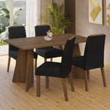 Juego de comedor Tulum Marron Oxford y Negro 160x78cm Rectangular de Cuatro Puestos con Cuatro Sillas - COMEDORES | Bylmo