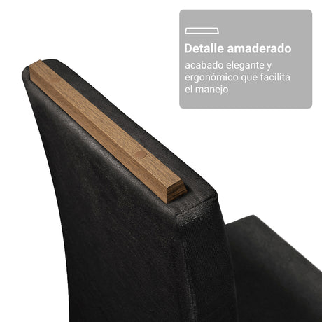 Juego de comedor Porto Marrón y Negro 160x78cm Rectangular de Cuatro Puestos con Cuatro Sillas - COMEDORES | Bylmo