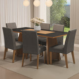 Juego de comedor Simone Negro y Marrón 180x78cm Rectangular de Seis Puestos con Seis Sillas - COMEDORES | Bylmo