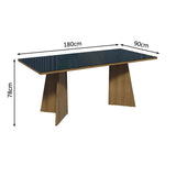 Juego de comedor Valerie Marrón y Negro 180x78cm Rectangular de Seis Puestos con Seis Sillas - COMEDORES | Bylmo