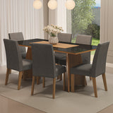 Juego de comedor Valerie Negro y Marrón 180x78cm Rectangular de Seis Puestos con Seis Sillas - COMEDORES | Bylmo