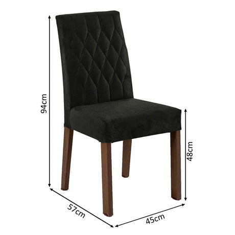 Juego de comedor Madison Marrón y Negro 180x78cm Rectangular de Seis Puestos con Seis Sillas - COMEDORES | Bylmo