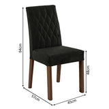 Juego de comedor Marissa Marrón y Negro 180x78cm Rectangular de Seis Puestos con Seis Sillas - COMEDORES | Bylmo
