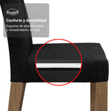 Juego de comedor Amalfi Marrón y Negro Oxford 180x78cm Rectangular de Seis Puestos con Seis Sillas - COMEDORES | Bylmo