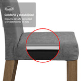Juego de comedor Soho Marrón y Gris 160x78cm Rectangular de Seis Puestos con Seis Sillas - COMEDORES | Bylmo