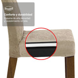 Juego de comedor Leon Marrón y Beige 160x78cm Rectangular de Seis Puestos con Seis Sillas - COMEDORES | Bylmo