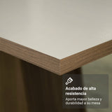 Juego de comedor Leon Marrón y Crema 160x78cm Rectangular de Seis Puestos con Seis Sillas - COMEDORES | Bylmo