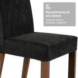 Juego de comedor Sintra Marrón y Negro Oxford 160x78cm Rectangular de Seis Puestos con Seis Sillas - COMEDORES | Bylmo