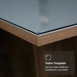 Juego de comedor Sintra Marrón y Gris 160x78cm Rectangular de Seis Puestos con Seis Sillas - COMEDORES | Bylmo