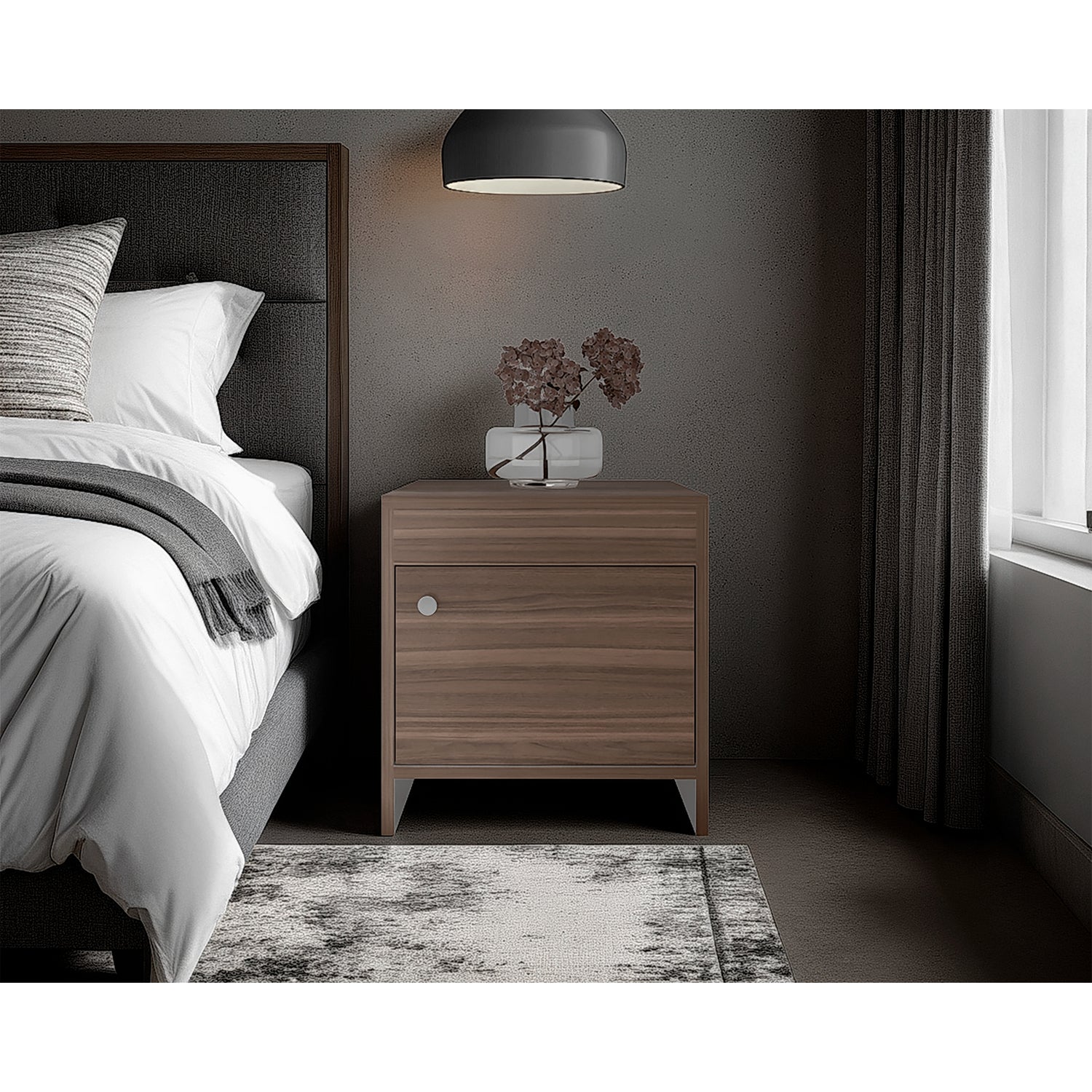 Mesa de Noche Colore Avellana 40x41.6cm con Una Puerta - MESAS DE NOCHE | Bylmo