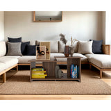 Mesa de Centro Wema Avellana 89.3x41.6cm Rectangular y con Compartimientos - MESAS DE CENTRO | Bylmo