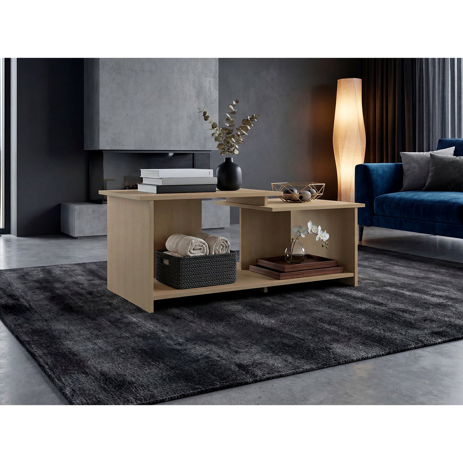 Mesa de Centro Wema Cartagena 89.3x41.6cm Rectangular y con Compartimientos - MESAS DE CENTRO | Bylmo