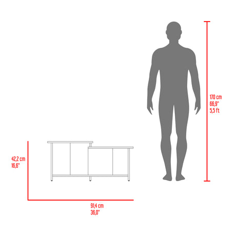 Mesa de Centro Wema Cartagena 89.3x41.6cm Rectangular y con Compartimientos - MESAS DE CENTRO | Bylmo