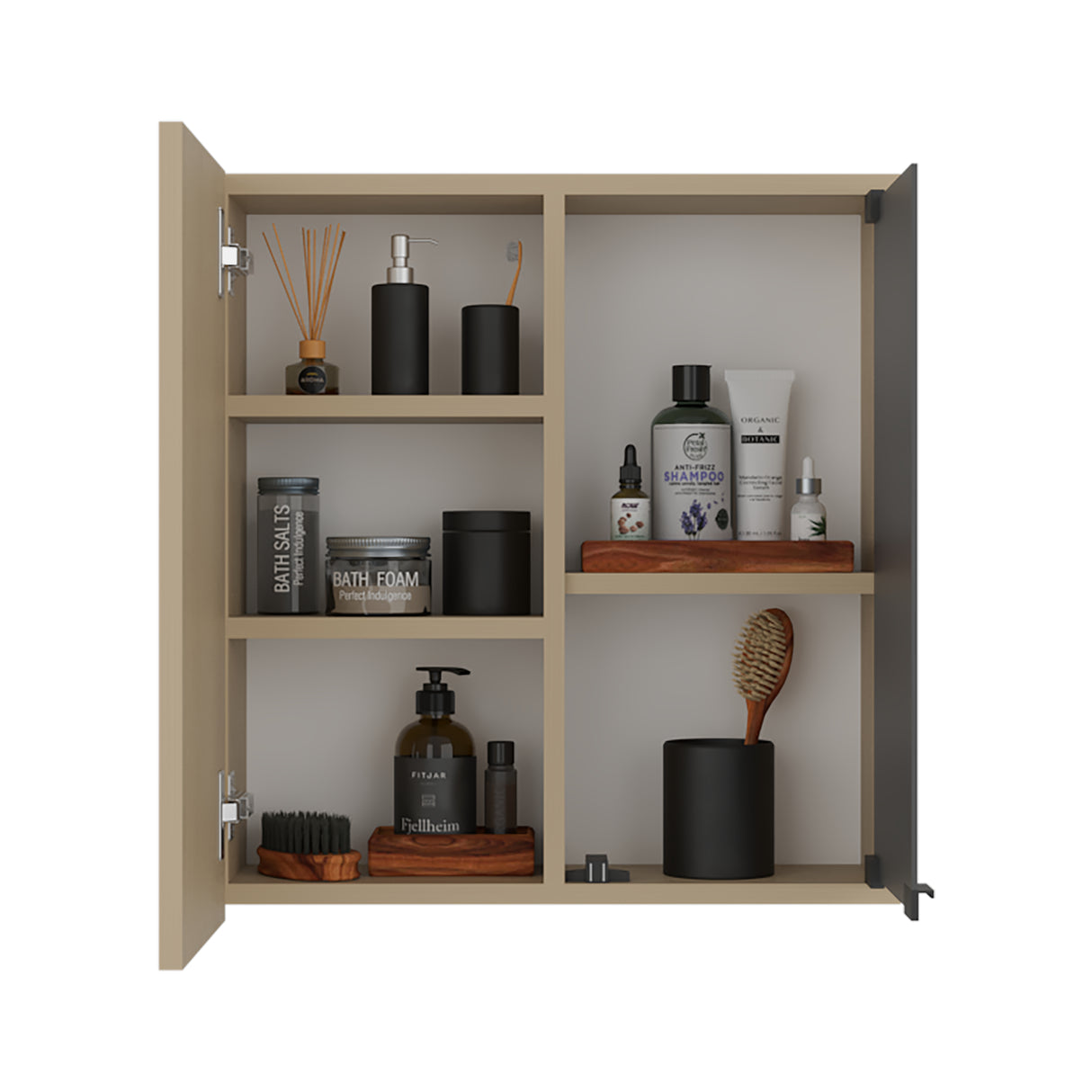 Gabinete de Baño Miro Avellana 50x53.7cm Cuadrado con Espejo y con Tres Entrepaños - GABINETES DE BANHO | Bylmo