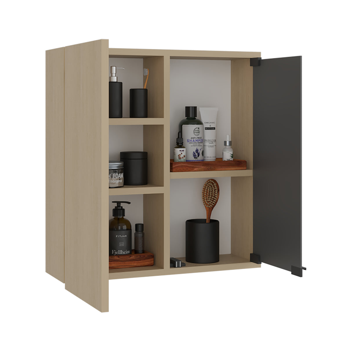 Gabinete de Baño Miro Avellana 50x53.7cm Cuadrado con Espejo y con Tres Entrepaños - GABINETES DE BANHO | Bylmo