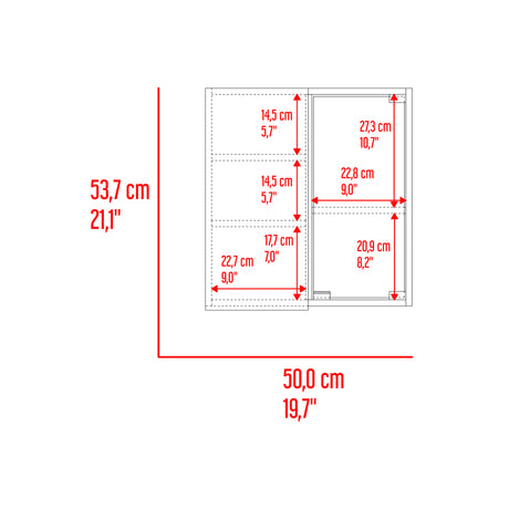 Gabinete de Baño Miro Avellana 50x53.7cm Cuadrado con Espejo y con Tres Entrepaños - GABINETES DE BANHO | Bylmo
